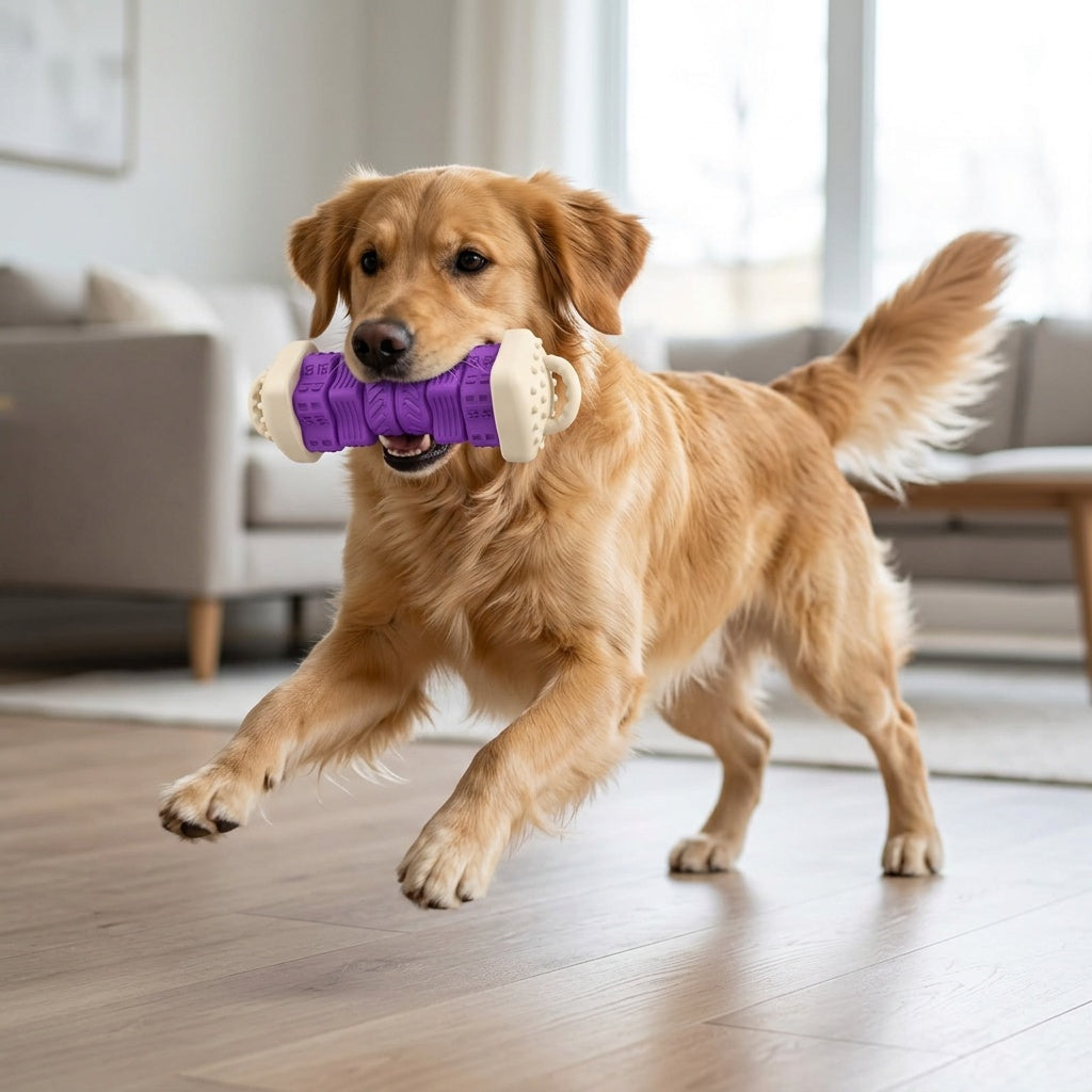 Textured grip keeps dogs engaged